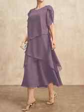 Used, Dusky Mauve Sheer Tiered Layered Dress Mother Of The Bride Wedding Occasion 4XL for sale  Shipping to South Africa