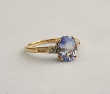 GEMPORIA GEMS TV CR 9CT YELLOW GOLD 2CT TANZANITE + DIAMOND RING 2.1g SIZE N 1/2 for sale  Shipping to South Africa