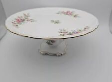 Vintage Royal Albert Moss Rose Comport Tazza Cake Stand Plate 9" Cabbage Rose  for sale  Shipping to South Africa