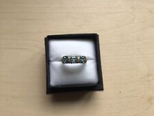 9ct Gold Blue Topaz & Diamond Ring,10 stones,size P,New Old Stock, for sale  SHREWSBURY