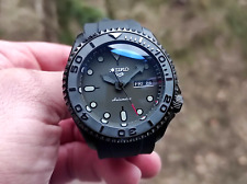 Reloj personalizado Seiko mod Stealth negro PVD NH36 SKX 42 mm goma deportivo segunda mano  Embacar hacia Argentina