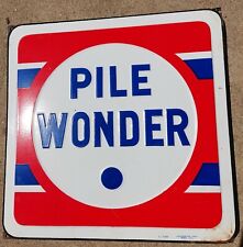  Ancienne Plaque émaillée pub "Pile Wonder"  haut 42.5 larg 42.5 cm d'occasion  Mer