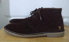 FARAH Brown Real Suede Leather Lace Up Mens Classic Desert Boots UK-10 EU-44 for sale  Shipping to South Africa