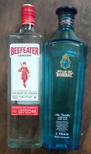 2 botellas vacías London ginebra seca Beefeater Star of Bombay 100cl/1000ml segunda mano  Embacar hacia Argentina