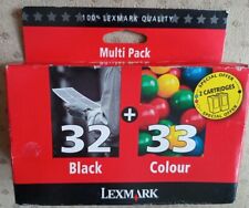 Używany, LEXMARK 32 czarny + Lexmark 33 kolor. Oryginalne wkłady do drukarek 32 + 33 Lexmark na sprzedaż  PL