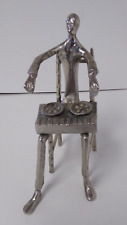 Metal Sculpture of Brutalist Musician Figure 8 1/4" for sale  Shipping to South Africa