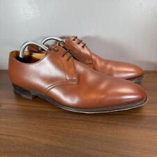 John Lobb Oxford Shoes Mens 10E UK Brown Perrier Plain Toe Made in England for sale  Shipping to South Africa
