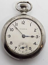 Antiguo Reloj de Bolsillo Victoriano ANSONIA Mecánico de Cuerda para Caballeros 16s segunda mano  Embacar hacia Argentina