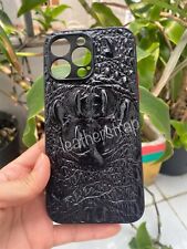 Used, Black iphone 14 promax Crocodile Pattern Leather Protective Phone Case Cover for sale  Shipping to South Africa