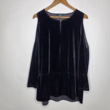 Blusa Ralph Lauren Feminina Veludo Preto Ombro Frio Tamanho XL Buraco da Fechadura Elegante comprar usado  Enviando para Brazil