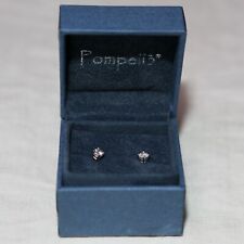 Pompeii3 Genuine 14KT White Gold .25ct Natural Diamond Stud Earrings ~ 0.6 grams, used for sale  Shipping to South Africa