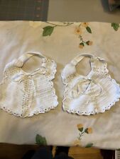 2 VTG Crocheted Cotton Baby Bibs for sale  Shipping to South Africa