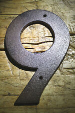 Rustic BROWN Cast Iron Metal House Numbers Street Address 6 1/2 INCH Phone #'s 9 for sale  Shipping to South Africa