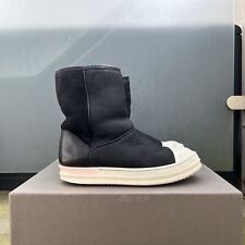 Rick Owens FW14 MOODY Shearling UGGS Ramones Ankle Boots EU 40 UK 6.5 Black Milk for sale  Shipping to South Africa