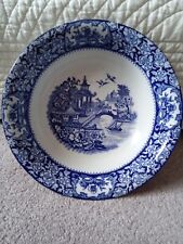 Old Alton Ware blue & white bowl 9" diameter, Pagoda garden pattern, used for sale  HORNCASTLE