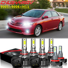 Farol alto/baixo+luz de neblina 6×LED para Toyota Corolla 2009 2010 2011 2012 2013 comprar usado  Enviando para Brazil