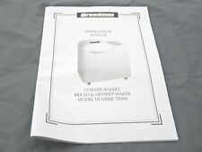 Genuine instruction manual Breadman Corner Bakery Bread & Dessert Maker TR888 , used for sale  Shipping to South Africa
