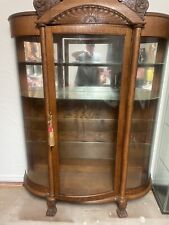 oak bow front display cabinet for sale  Oklahoma City