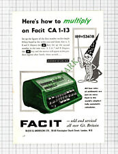 Facit calculator advert for sale  SHILDON