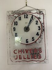 Vintage Glass Advertising Clock Sign Chivers Jellies, used for sale  Shipping to South Africa