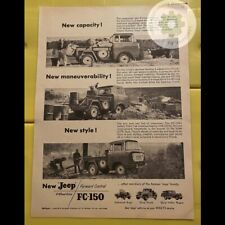 Original 1957 WILLYS JEEP FC-150 Pickup Truck Print Ad. Vintage Antique for sale  Shipping to Canada