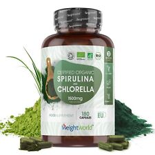 Spirulina Chlorella - 180 cápsulas orgânicas - Suporte imunológico e digestivo - Vegano comprar usado  Enviando para Brazil