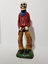 16" Vintage Western Skull Skeleton Cowboy Statue Figure Wild West Halloween for sale  Red Hook