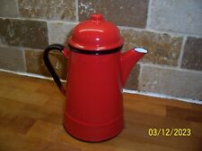 Red enamel coffee for sale  LEICESTER