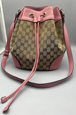 Usado, Gucci Classic Bucket Bag GG Lona Marrom Médio, Rosa comprar usado  Enviando para Brazil