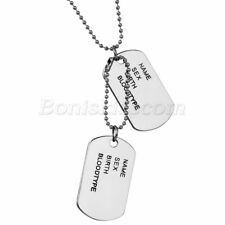 Colar corrente pingente masculino simples exército liga militar identificação 2 dog tags para presente, usado comprar usado  Enviando para Brazil