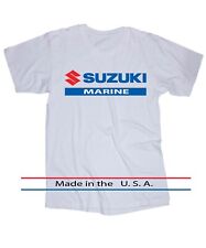 Suzuki Outboard Marine logo White T-shirt Boating Powerboat for sale  Shipping to South Africa
