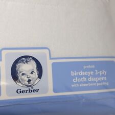 Gerber Prefold Birdseye 3-ply Cloth Diapers with Absorbent Padding NOS Lot of 12 for sale  Shipping to South Africa