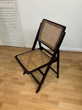 Stunning Vintage Retro Wood & Rattan Folding Chair With Viennese Mesh Design for sale  Shipping to South Africa