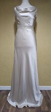 Used, JOHN LEWIS gold satin cowl maxi dress size 14 evening long wedding party vintage for sale  Shipping to South Africa