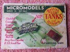 Micromodels tanks british for sale  MARKET DRAYTON