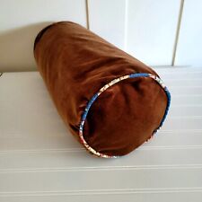 Capa de travesseiro redonda de veludo marrom 8 x 17 com fio tubulação sofá sofá  comprar usado  Enviando para Brazil
