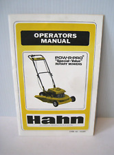 HAHN POW-R-PRO Rotary Mower Owner's Manual 1970s for sale  Shipping to South Africa
