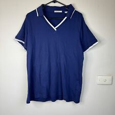 Camisa polo feminina regata acabamento azul/branco tamanho P comprar usado  Enviando para Brazil