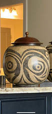 Usado, Vaso de cerâmica tribal vintage Theodore Alexander com tampa de madeira comprar usado  Enviando para Brazil