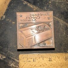 Printing Block “ Beverage Cooler Service “ Copper Face, Nice Details!, used for sale  Shipping to South Africa