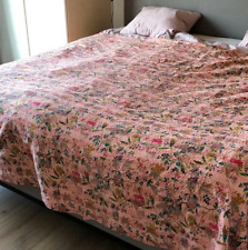 Used, Indian Cotton Kantha Quilt Bedspread Bedding Throw Handmade Paradise Print for sale  Shipping to South Africa