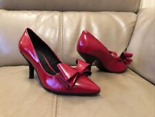 'BRONX' RED PATENT LEATHER COURT SHOES BOW DETAIL SIZE 6 (39) WORN ONCE for sale  Shipping to South Africa