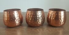 Set of Three Modern Retro Hammered Brass Copper Planter Plant Pots  for sale  DUNDEE