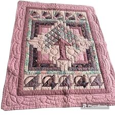 Pink quilted throw for sale  Shipping to Ireland