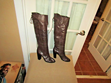 Bronx Brown Leather Tall Boots Over Knee Made In Brazil Women's size 10 for sale  Shipping to South Africa