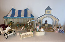 Used, Sylvanians Wedding Chapel W/ Bride N Groom Bridesmaids Car Blue Marquee Bundle for sale  Shipping to South Africa