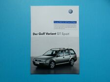Prospekt / Katalog / Brochure - VW Golf IV (4) Variant GT Sport - 05/04 comprar usado  Enviando para Brazil