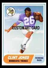 Cartão de arte de futebol personalizado estilo Minnesota Vikings Clint Jones 1968 parte traseira em branco comprar usado  Enviando para Brazil