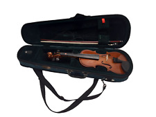Violin Musical Instrument With Case Untested Brown X4 Strings Tuners Chin Rest for sale  Shipping to South Africa