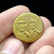 Moeda rara antiga bizantina revestida a ouro rosto do rei - Limpa profissionalmente comprar usado  Enviando para Brazil